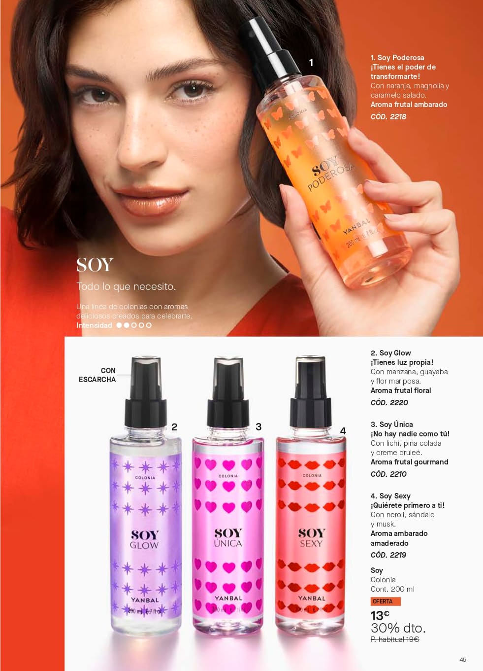 catalogo yanbal colonias de mujer linea soy