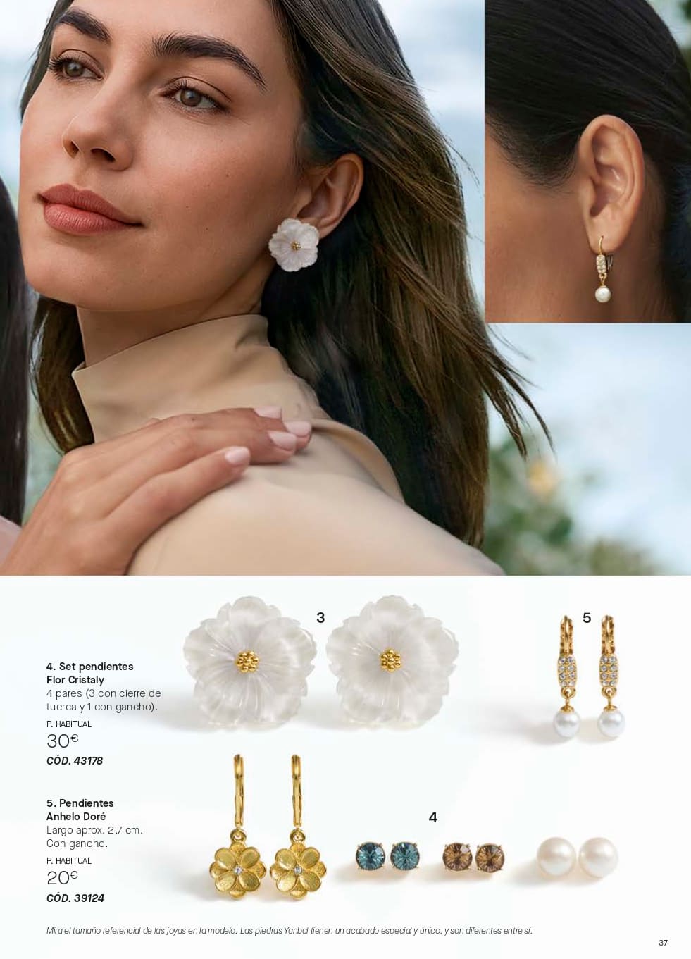 catalogo joyas joyas pendientes modelos flores