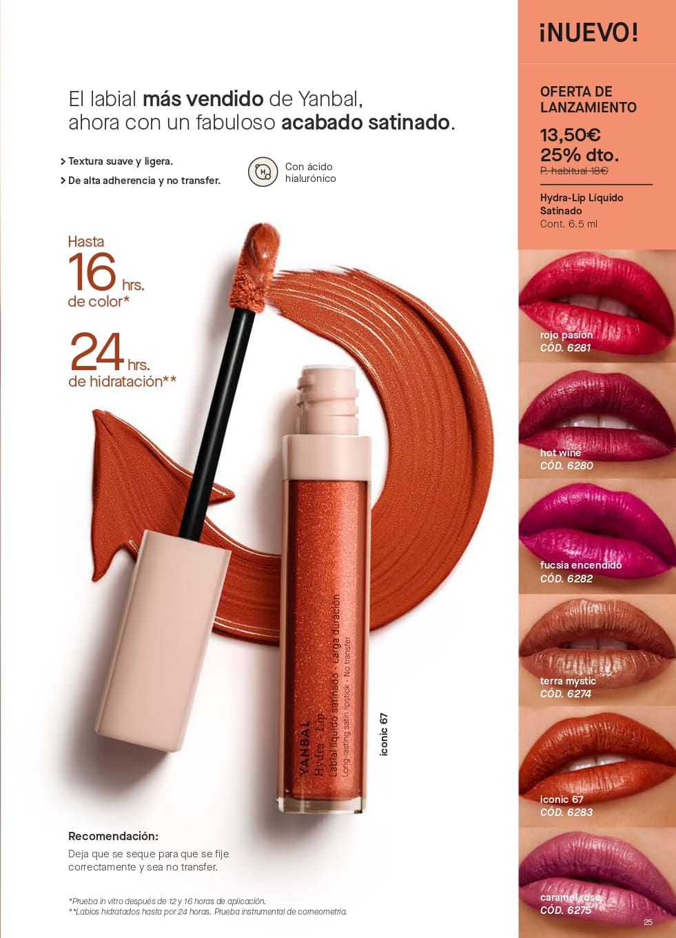 labial liquido satinado larga duracion