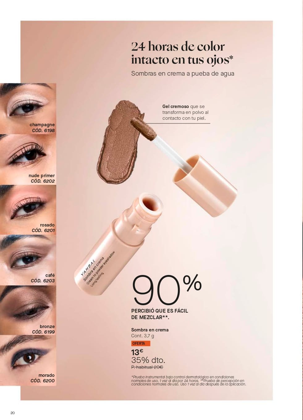 maquillaje sombra en crema